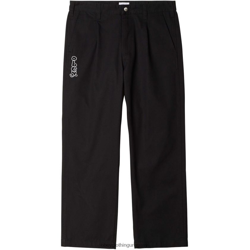 OBEY negro hombres pantalón con bordado estate 28XT8J950