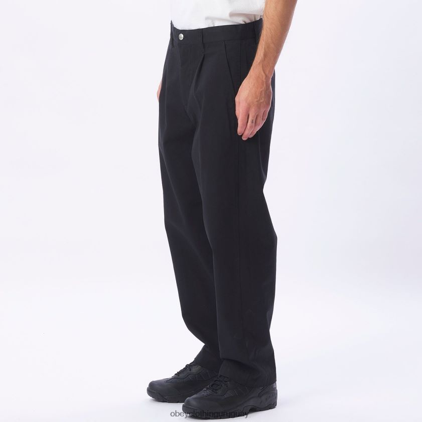 OBEY negro hombres pantalón con bordado estate 28XT8J950