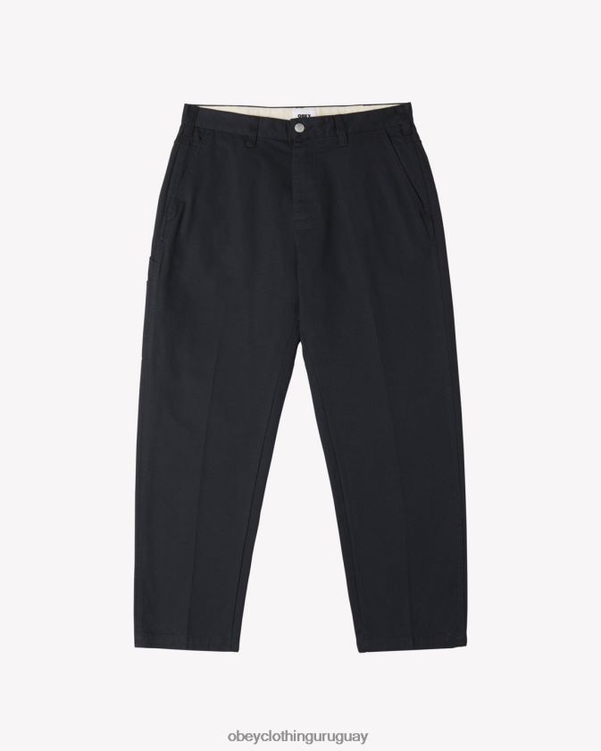 OBEY negro hombres pantalón de carpintero de trabajo duro 28XT8J5