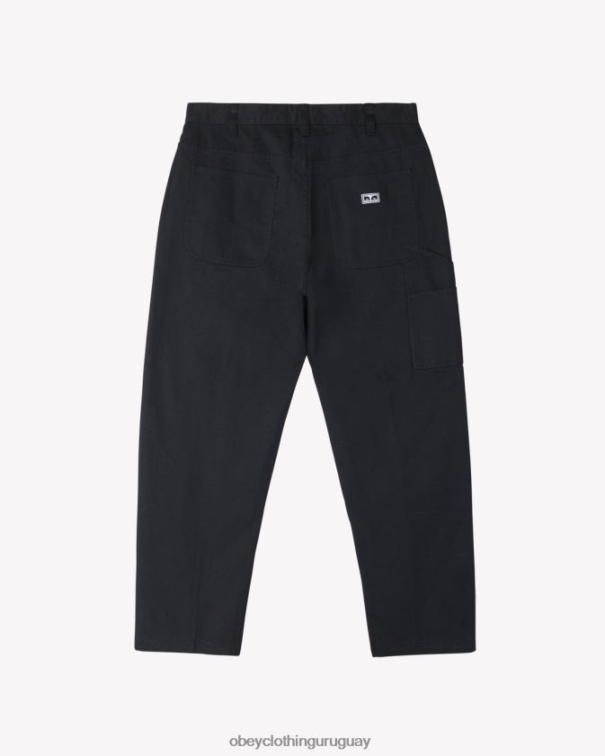 OBEY negro hombres pantalón de carpintero de trabajo duro 28XT8J5