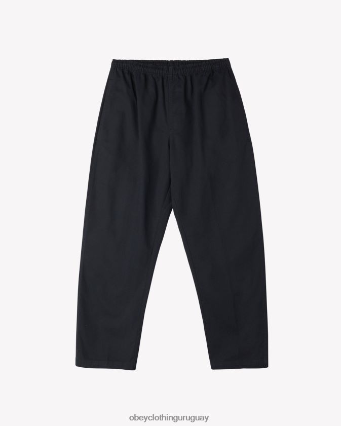 OBEY negro hombres pantalón de sarga fácil 28XT8J1