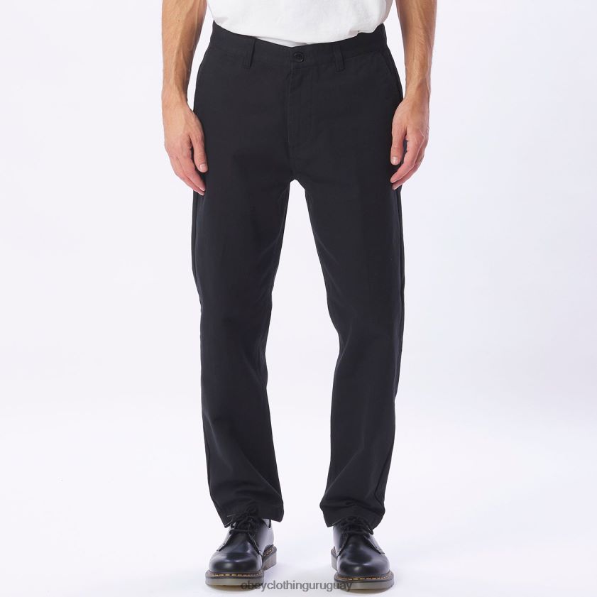 OBEY negro hombres pantalón de sarga hughes 28XT8J962