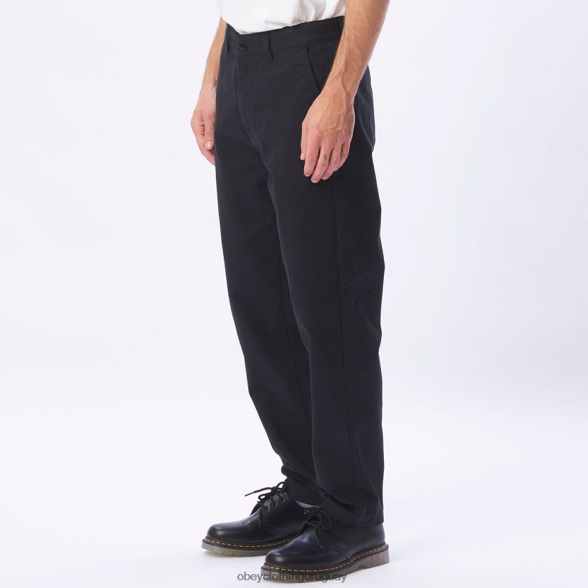 OBEY negro hombres pantalón de sarga hughes 28XT8J962