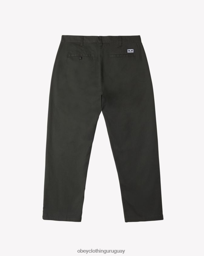 OBEY negro hombres pantalón de trabajo inundado de trabajo duro 28XT8J37