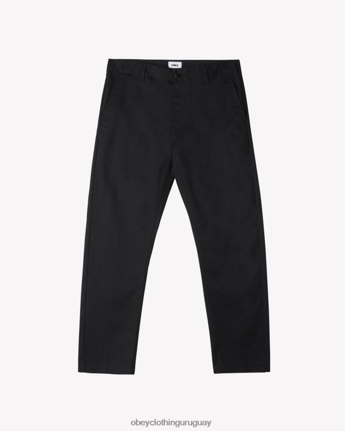 OBEY negro hombres pantalón de trabajo rezagado 28XT8J59