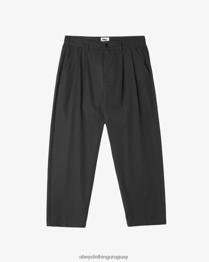 OBEY negro hombres pantalón plisado fubar 28XT8J12
