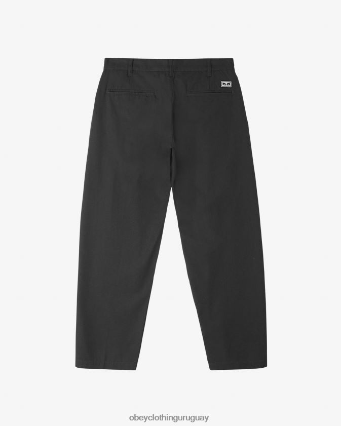 OBEY negro hombres pantalón plisado fubar 28XT8J12