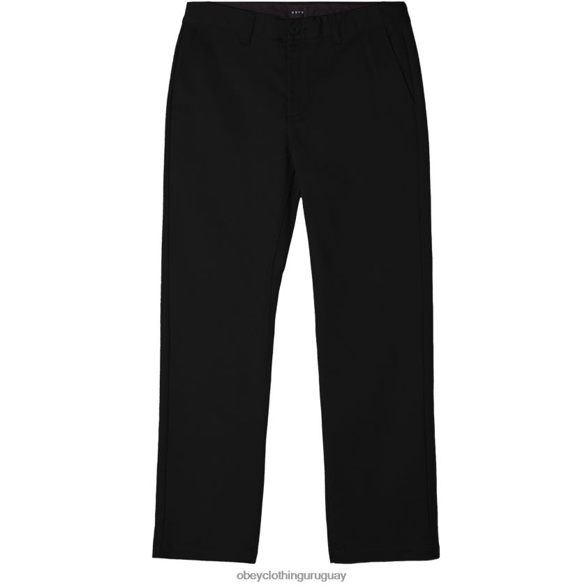 OBEY negro hombres pantalón rezagado inundado 28XT8J970