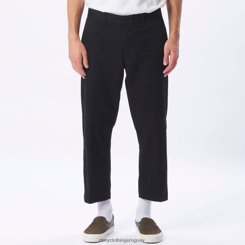 OBEY negro hombres pantalón rezagado inundado 28XT8J970