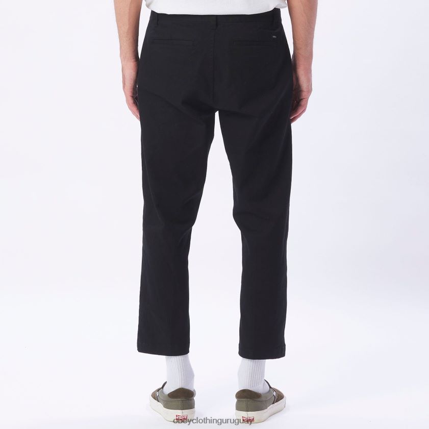 OBEY negro hombres pantalón rezagado inundado 28XT8J970