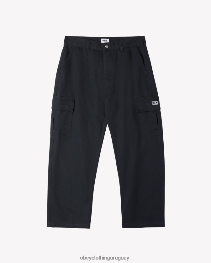 OBEY negro hombres pantalones cargo bigwig baggy de sarga 28XT8J18