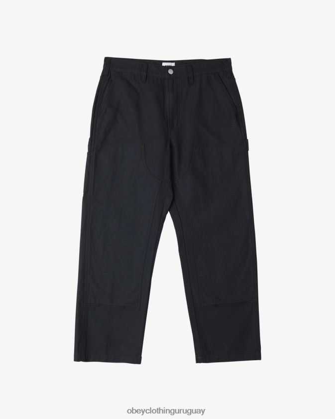 OBEY negro hombres pantalones de sarga con doble rodilla big timer 28XT8J15