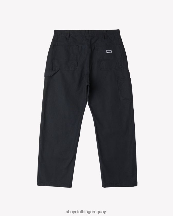 OBEY negro hombres pantalones de sarga con doble rodilla big timer 28XT8J15