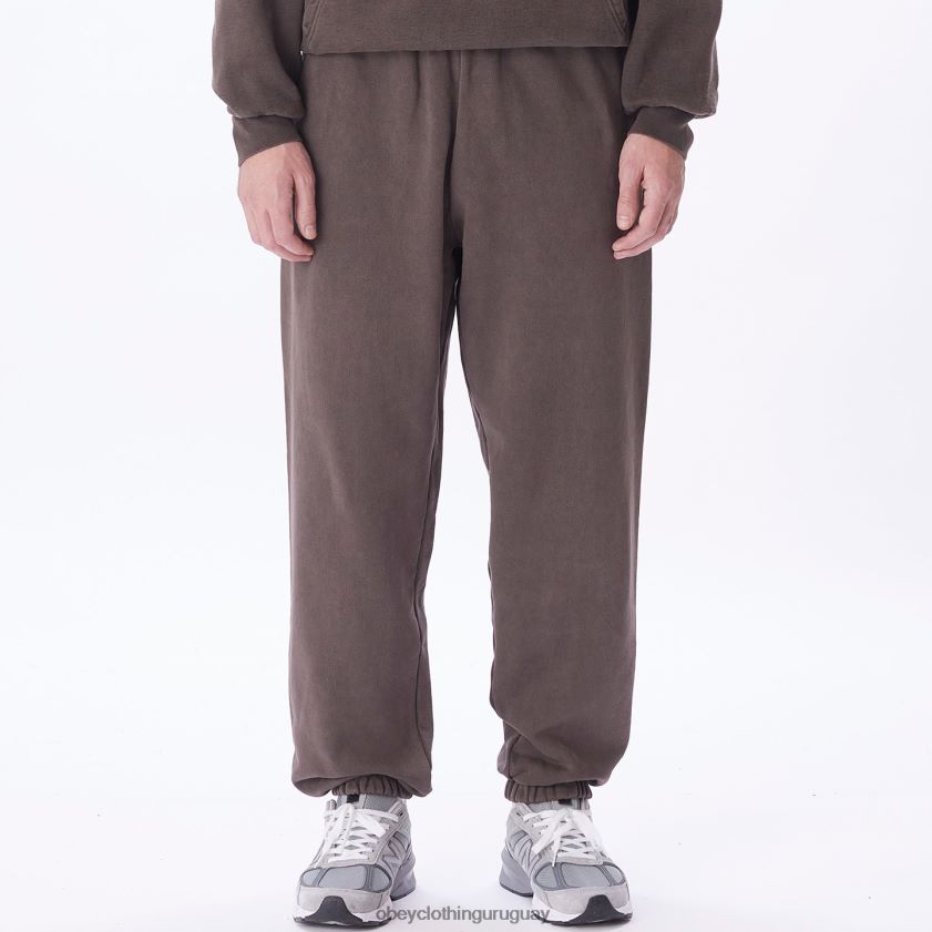 OBEY pigmento marrón java hombres pantalones deportivos con pigmentos en minúsculas 28XT8J931