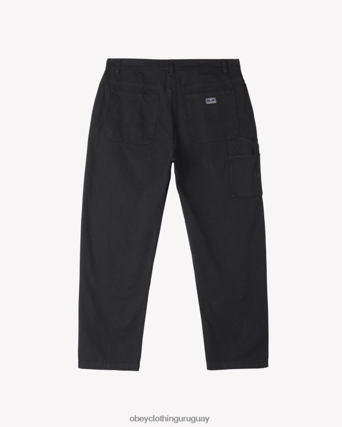 OBEY pigmento negro hombres pantalón de carpintero con pigmentos de trabajo duro 28XT8J53