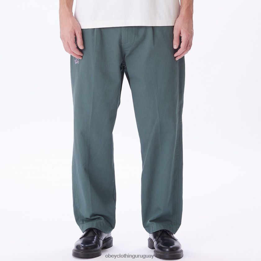 OBEY pino plateado hombres pantalón con bordado estate 28XT8J953