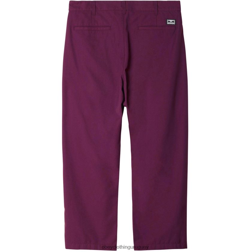 OBEY raíz de remolacha hombres pantalón plisado fubar 28XT8J954