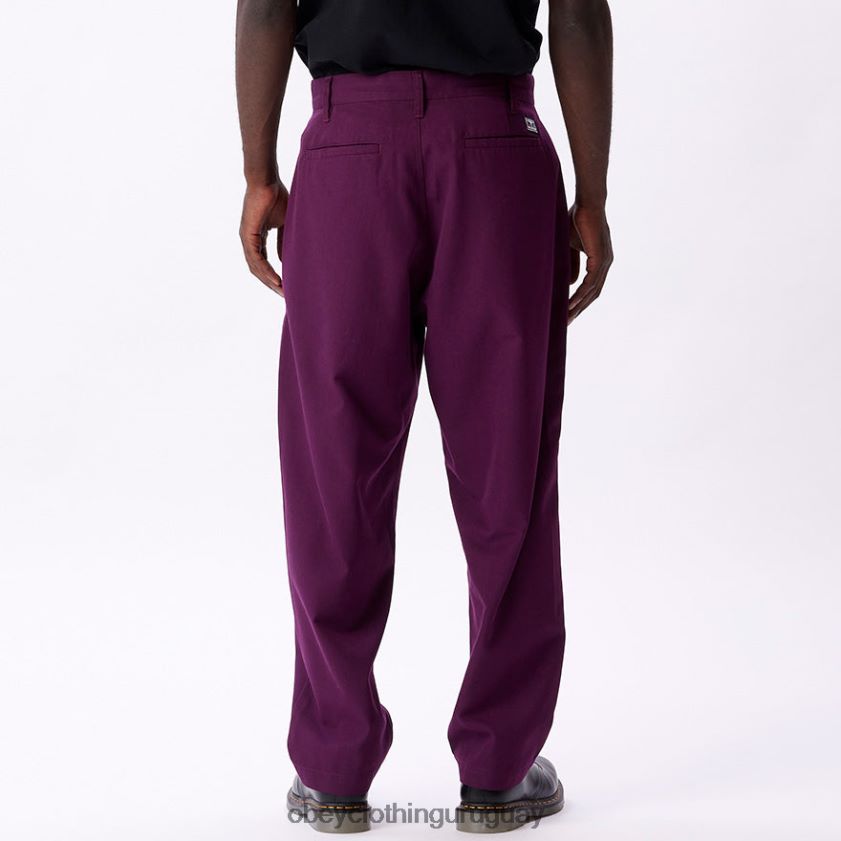 OBEY raíz de remolacha hombres pantalón plisado fubar 28XT8J954