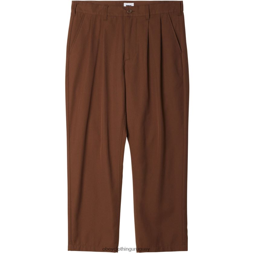 OBEY sepia hombres pantalón plisado fubar 28XT8J956