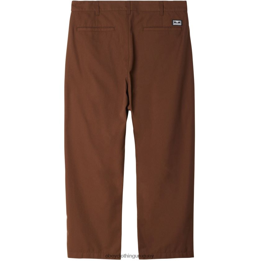OBEY sepia hombres pantalón plisado fubar 28XT8J956