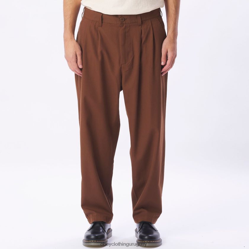 OBEY sepia hombres pantalón plisado fubar 28XT8J956