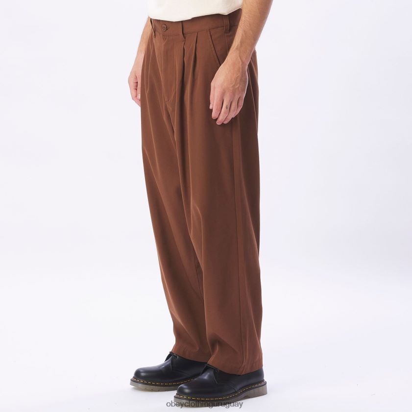 OBEY sepia hombres pantalón plisado fubar 28XT8J956