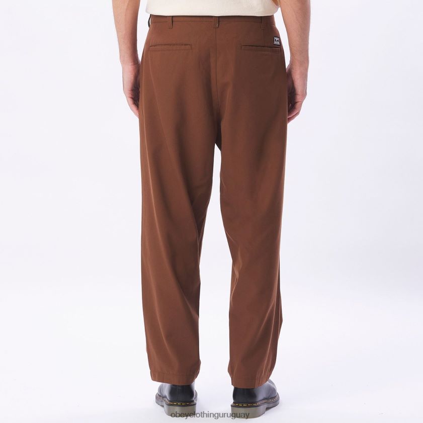 OBEY sepia hombres pantalón plisado fubar 28XT8J956