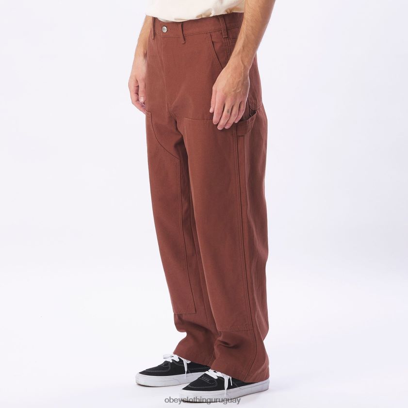 OBEY sepia hombres pantalones hasta la rodilla dobles de sarga big timer 28XT8J923