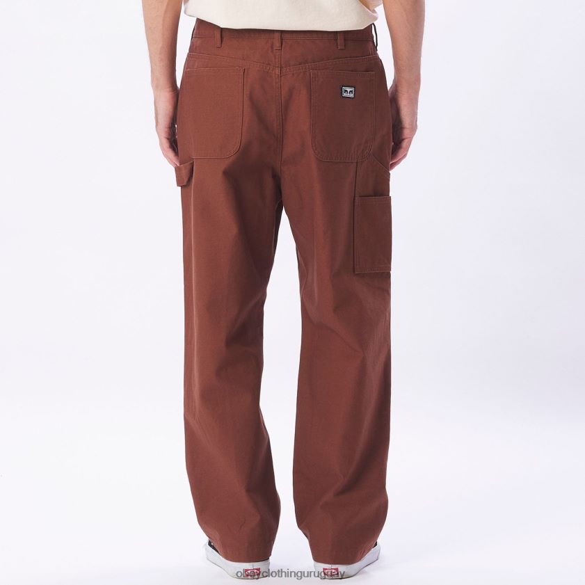 OBEY sepia hombres pantalones hasta la rodilla dobles de sarga big timer 28XT8J923