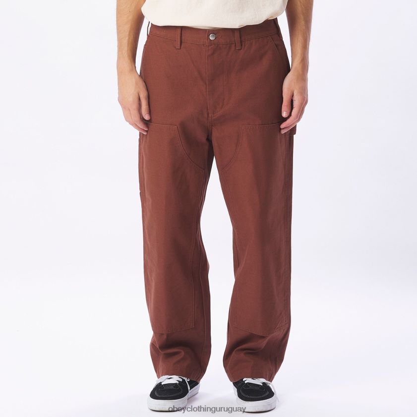 OBEY sepia hombres pantalones hasta la rodilla dobles de sarga big timer 28XT8J923