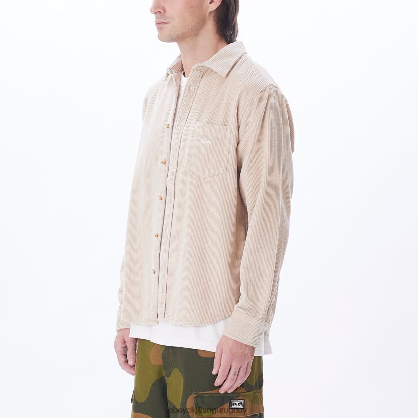 OBEY Gris plateado hombres camisa de millas 28XT8J760