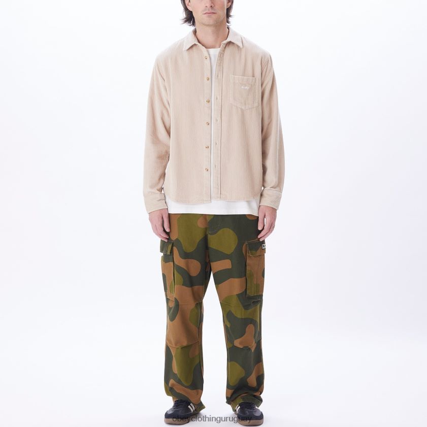 OBEY Gris plateado hombres camisa de millas 28XT8J760