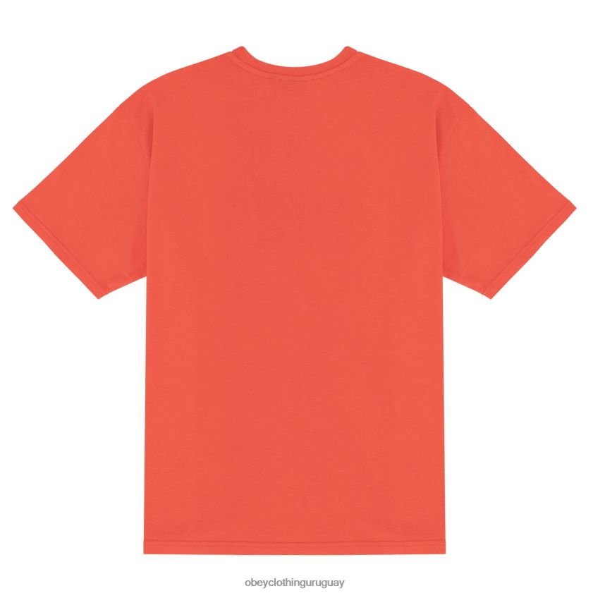OBEY X NAPAPIJRI fuego rojo hombres camiseta camiseta pesada 28XT8J839