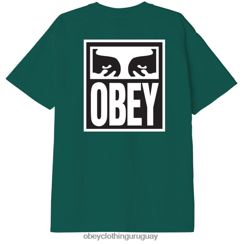 OBEY aventura verde hombres camiseta de peso pesado Eyes Icon II 28XT8J867