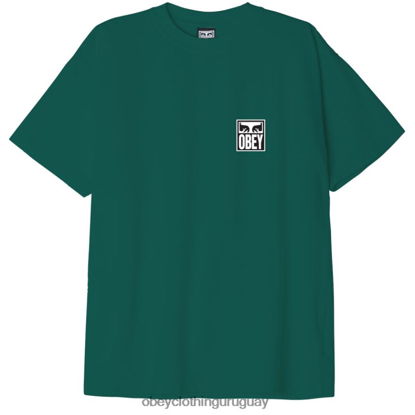 OBEY aventura verde hombres camiseta de peso pesado Eyes Icon II 28XT8J867