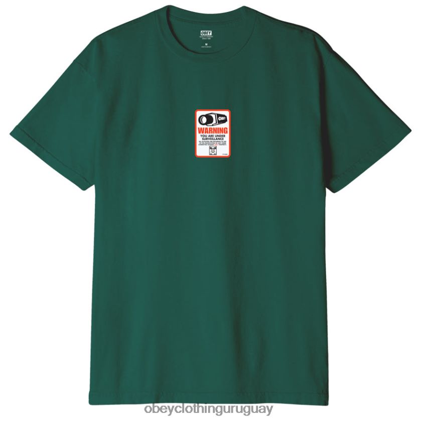 OBEY aventura verde hombres camiseta organica vigilancia 28XT8J843