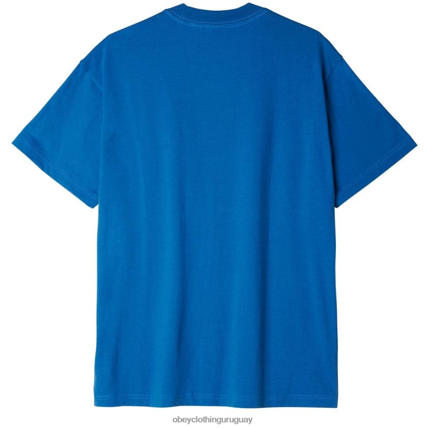 OBEY azul atlántico hombres camiseta con bolsillo de puntos 28XT8J804