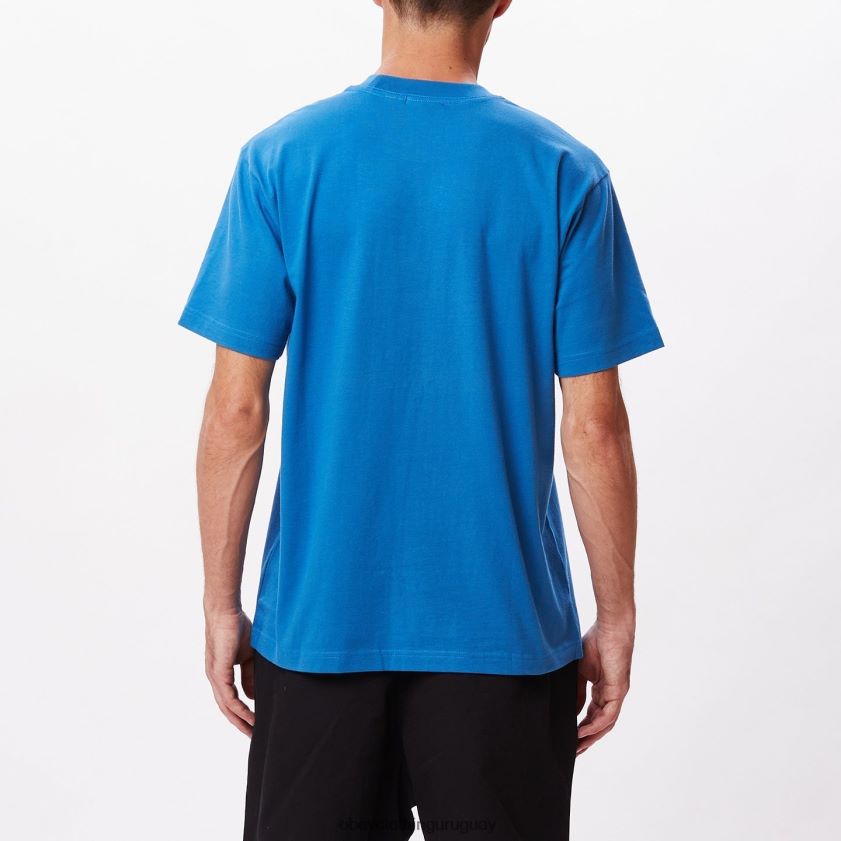 OBEY azul atlántico hombres camiseta con bolsillo de puntos 28XT8J804
