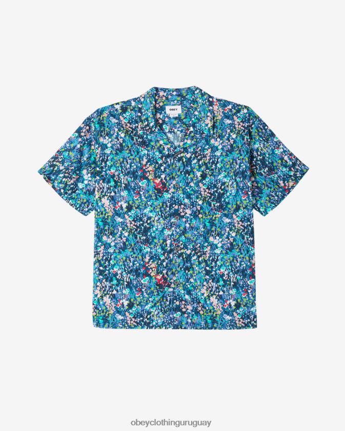 OBEY azul verdoso multicolor hombres la camisa del jardin 28XT8J148
