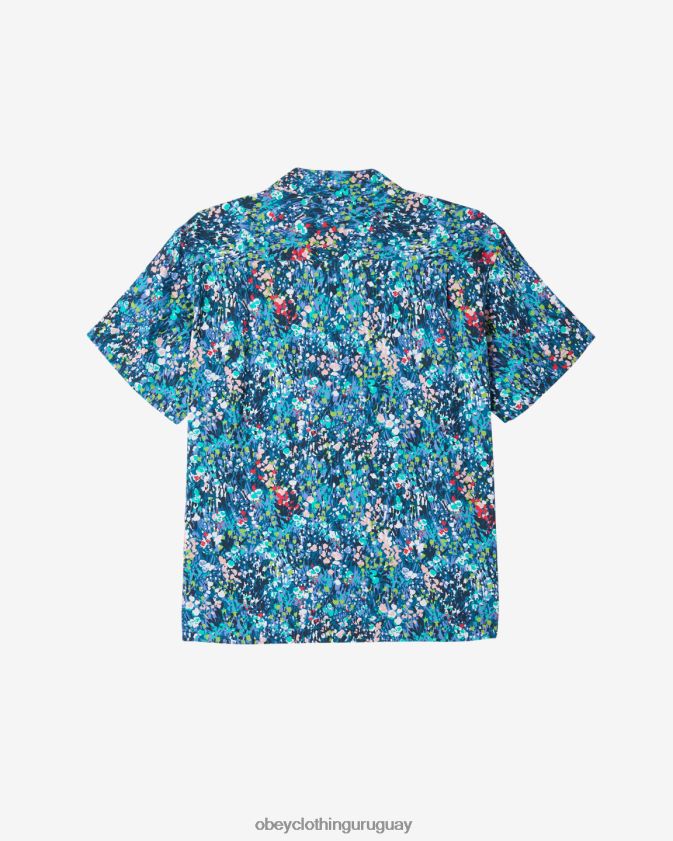 OBEY azul verdoso multicolor hombres la camisa del jardin 28XT8J148
