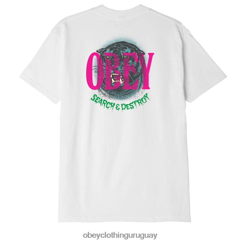 OBEY blanco hombres camiseta clásica buscar y destruir tigre 28XT8J887