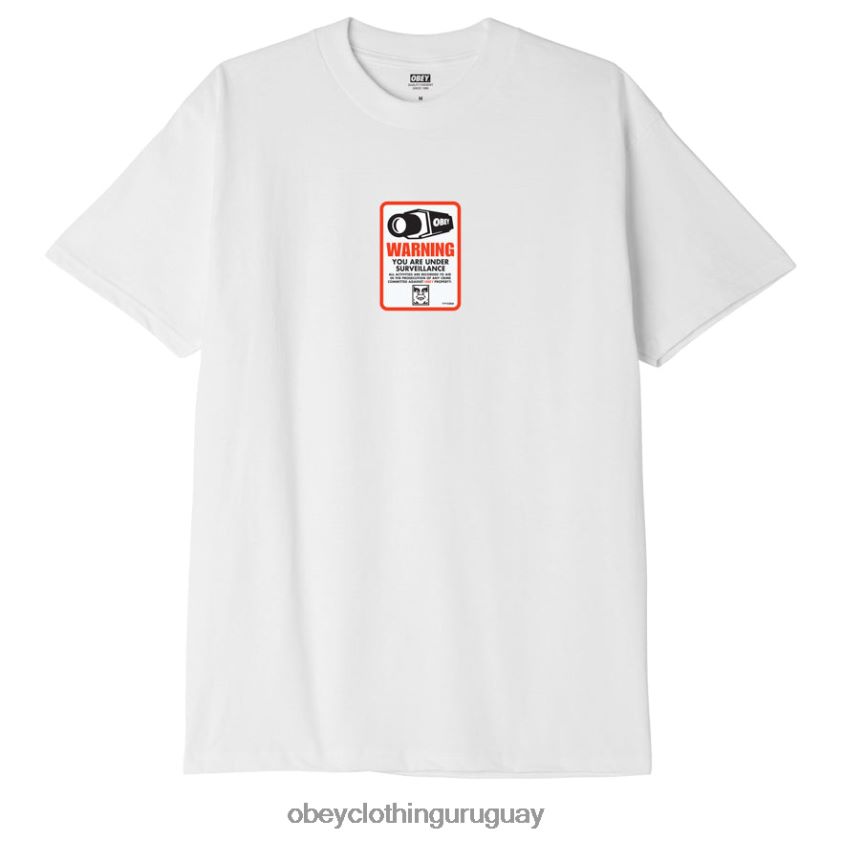 OBEY blanco hombres camiseta clásica de vigilancia 28XT8J898