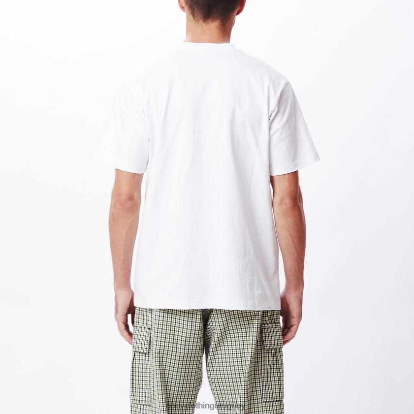 OBEY blanco hombres camiseta con bolsillo de puntos 28XT8J802