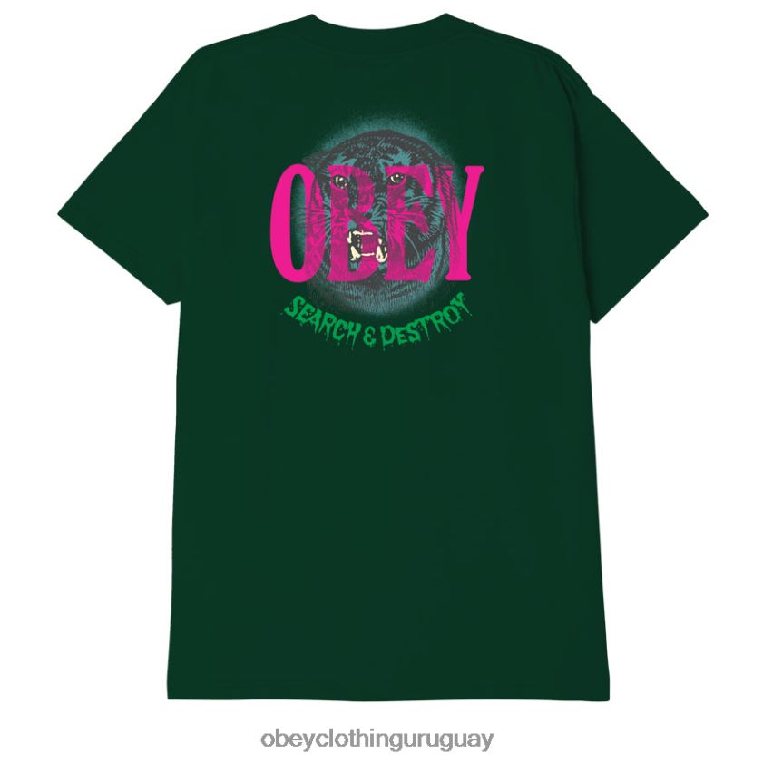 OBEY bosque verde hombres camiseta clásica buscar y destruir tigre 28XT8J886