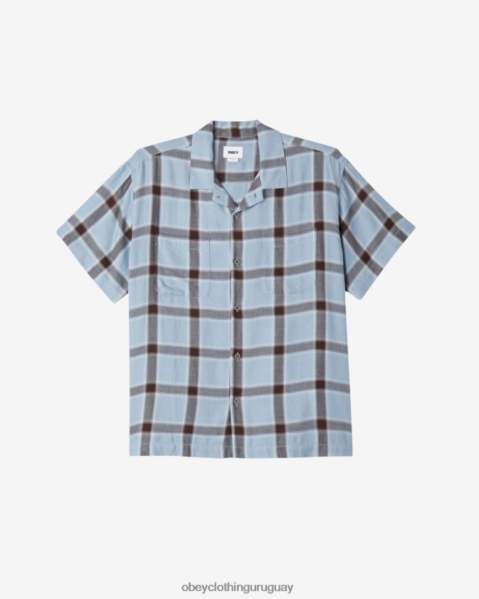 OBEY bueno gris multi hombres camisa ambiental 28XT8J134