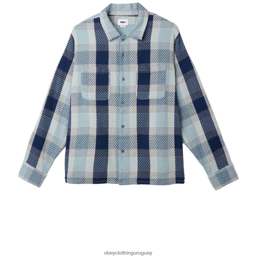 OBEY bueno gris multi hombres camisa bruce 28XT8J771