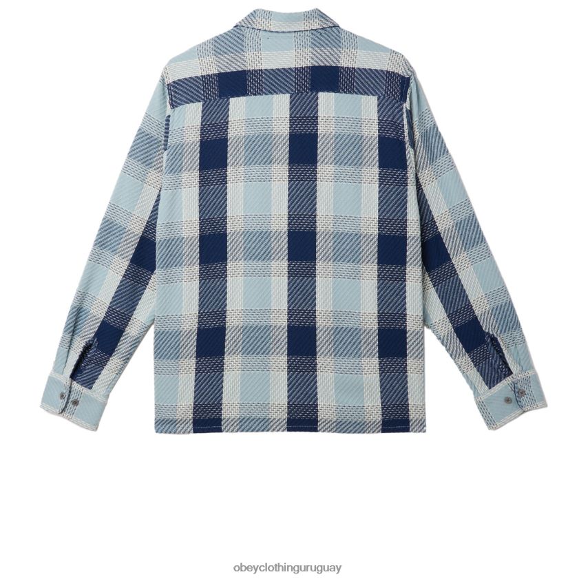 OBEY bueno gris multi hombres camisa bruce 28XT8J771