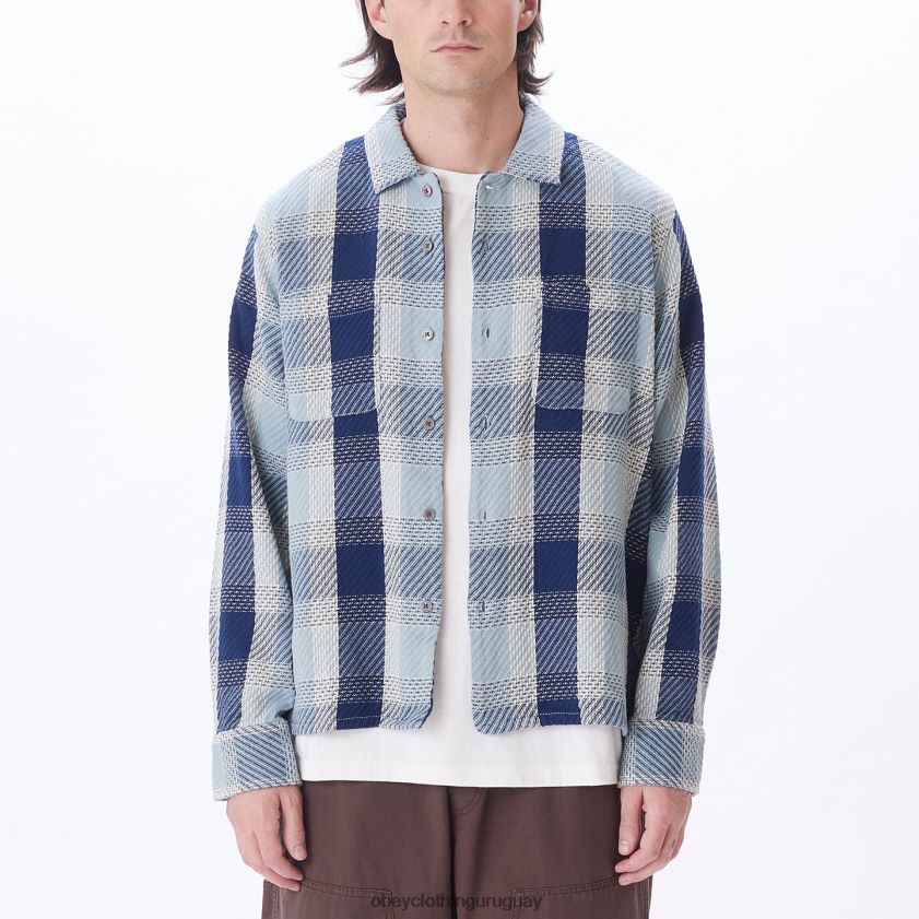 OBEY bueno gris multi hombres camisa bruce 28XT8J771