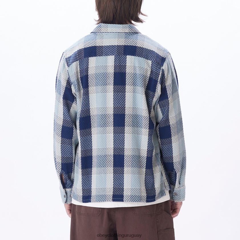 OBEY bueno gris multi hombres camisa bruce 28XT8J771