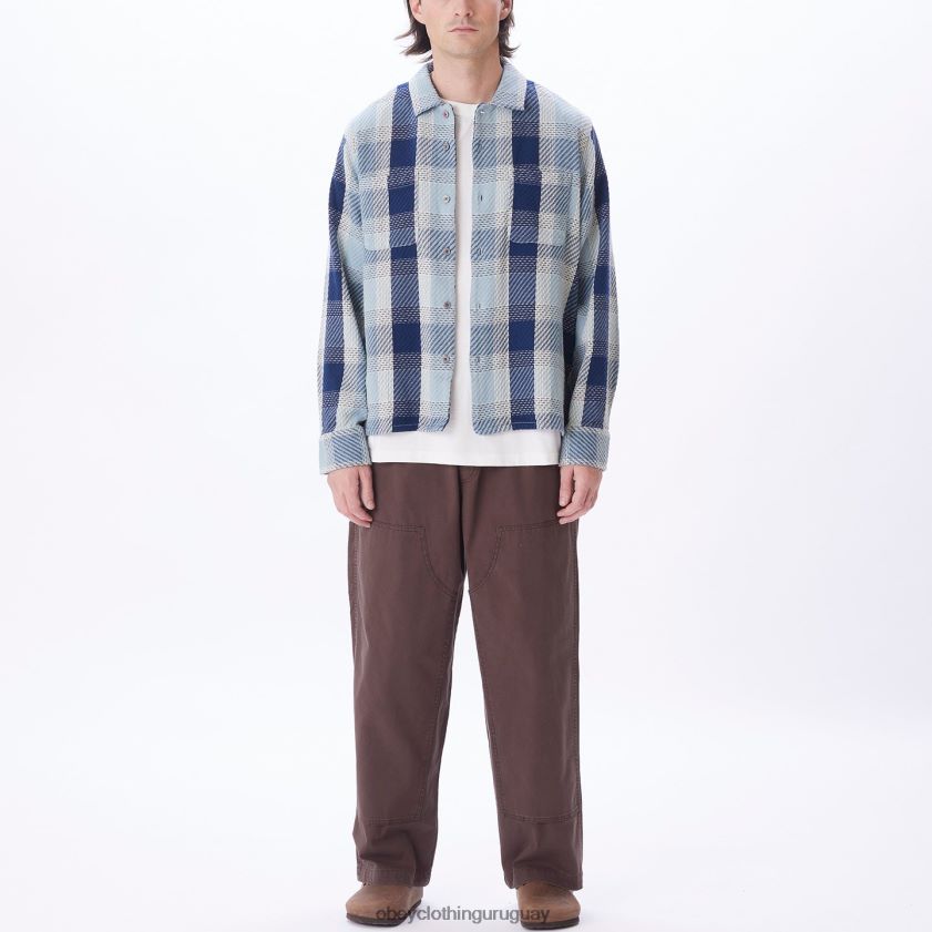 OBEY bueno gris multi hombres camisa bruce 28XT8J771